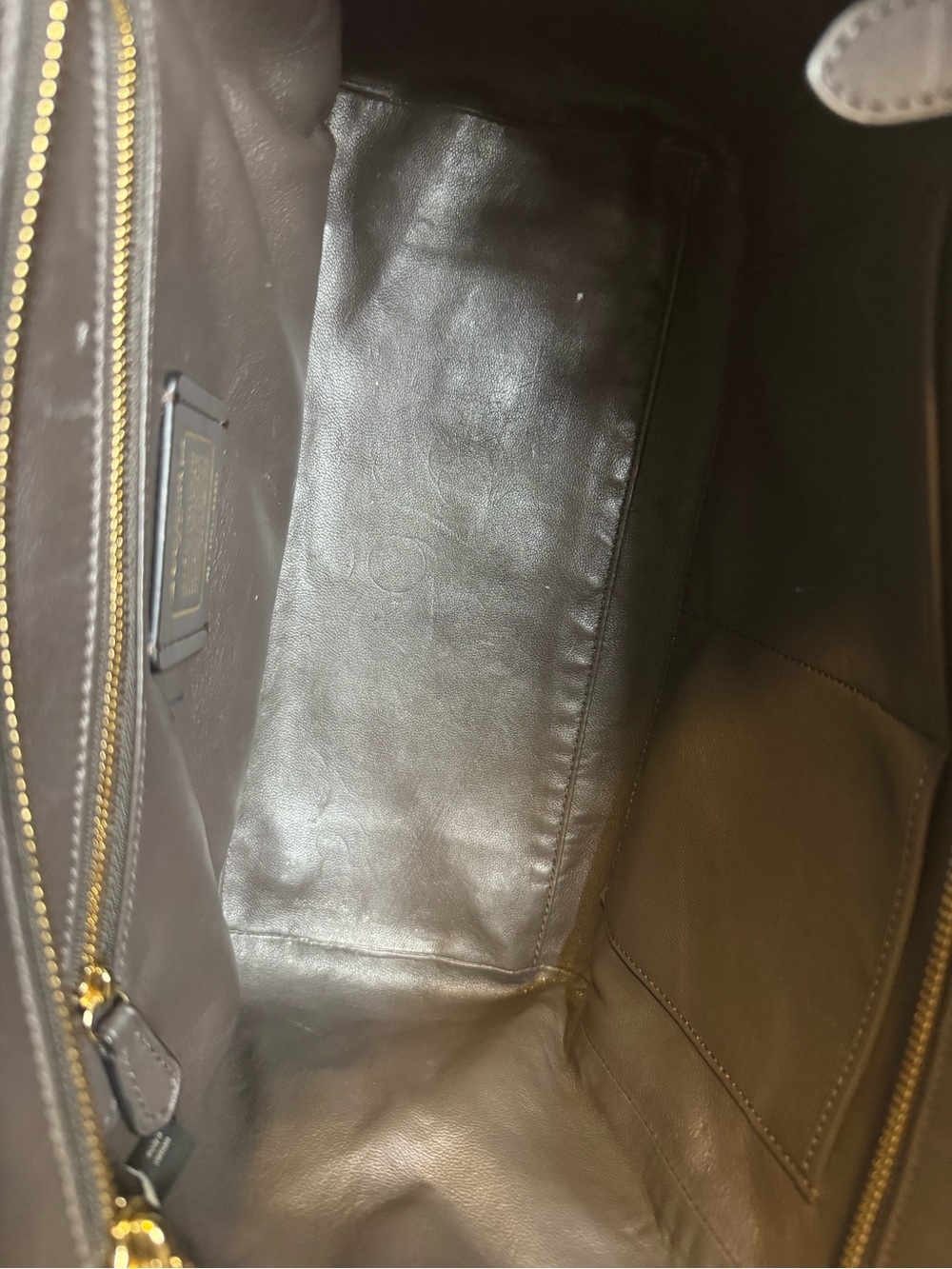 Coach Large Drifter Chocolate Suede & Pebbled Gold Hardware - Picture 8 of 10